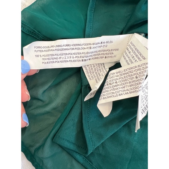 NWT - Zara - size medium - beaded and mesh sheer sleeveless dress - green - Picture 12 of 14